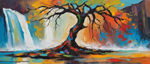 painted tree,watercolor tree,colorful tree of life,oil painting on canvas,flourishing tree,tree and roots,autumn tree,deadvlei,oil painting,dead vlei,bare tree,isolated tree,red tree,burning tree trunk,orange tree,art painting,weeping willow,magic tree,painting technique,tree of life,Conceptual Art,Oil color,Oil Color 20