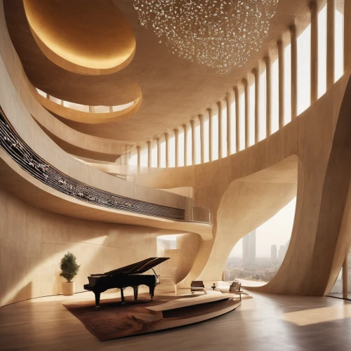 grand piano,steinway,circular staircase,disney concert hall,winding staircase,elbphilharmonie,the piano,futuristic architecture,music conservatory,staircase,luxury home interior,interior modern design,spiral staircase,musical dome,penthouse apartment,jewelry（architecture）,walt disney concert hall,concert hall,player piano,pipe organ,Photography,General,Natural