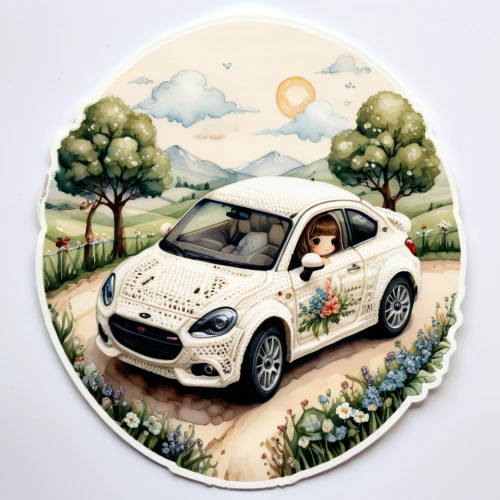 flower car,citroën c-triomphe,fiat 500 giardiniera,nissan juke,renault twingo,mini suv,volkswagen new beetle,volvo c30,2cv,bmw x1,ecosport,buick encore,suzuki swift,girl and car,volkswagen beetle,citroën ami,planted car,small car,kia picanto,fiat 518,Illustration,Abstract Fantasy,Abstract Fantasy 11