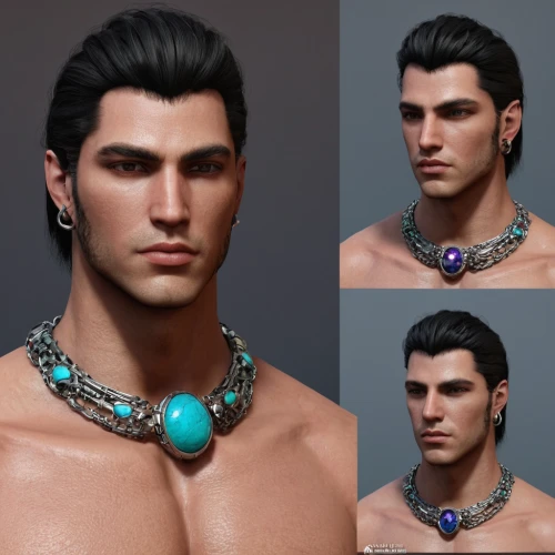 male elf,male character,gladiolus,male model,poseidon god face,body jewelry,necklaces,mod ornaments,apollo,cosmetic,custom portrait,poseidon,triton,merman,jewelry,gabriel,pompadour,aztec,caesar cut,joseph,Conceptual Art,Daily,Daily 14