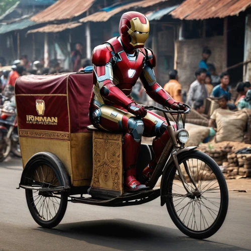 ironman,iron-man,iron man,delivering,tony stark,tuk tuk,rickshaw,marvel comics,special transport,courier driver,transport,delivery man,mode of transport,professional transport,tin car,becak,volkswagen delivery,suit actor,special vehicle,deliver goods,Photography,General,Natural