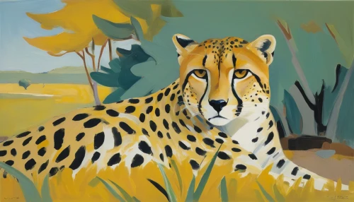 cheetah,jaguar,hosana,leopard head,leopard,african leopard,ocelot,a tiger,cheetahs,serengeti,felidae,panthera leo,tiger,savanna,endangered,bengal,spotted deer,fauna,bengal tiger,glass painting,Art,Artistic Painting,Artistic Painting 41