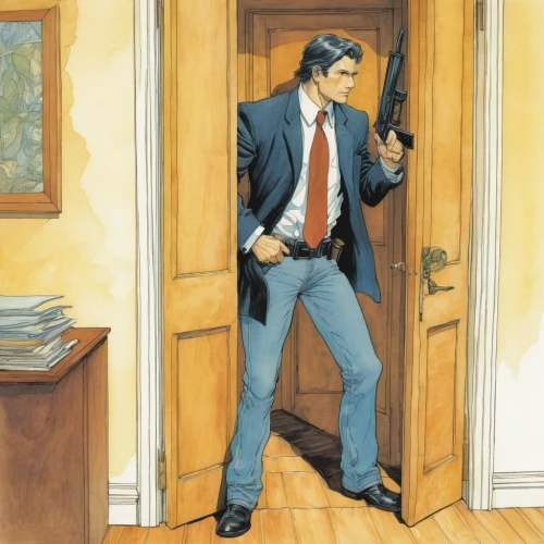 holding a gun,man holding gun and light,male poses for drawing,white-collar worker,door husband,special agent,agent,sales man,spy visual,spy,civil servant,quitting time,rifleman,private investigator,secret service,sci fiction illustration,attorney,the sandpiper combative,secret agent,woman holding gun,Illustration,Realistic Fantasy,Realistic Fantasy 04