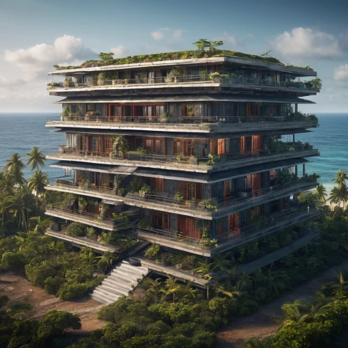 eco hotel,cube stilt houses,tropical house,residential tower,uluwatu,floating islands,dunes house,stilt houses,apartment block,condominium,eco-construction,futuristic architecture,hotel riviera,floating island,tree house hotel,apartment building,artificial island,stilt house,hotel complex,imperial shores,Photography,General,Sci-Fi