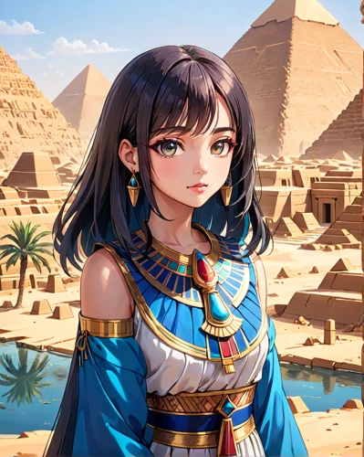ancient egyptian girl,cleopatra,ancient egypt,ancient egyptian,karnak,pharaonic,egyptian,giza,dahshur,desert background,egypt,nile,pharaoh,sphinx pinastri,pharaohs,horus,egyptology,egyptian temple,maya,ramses ii,Anime,Anime,General