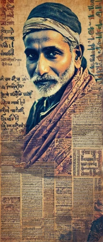 indian monk,persian poet,sadhu,indian sadhu,middle eastern monk,jaisalmer,sadhus,bapu,guru,quran,arabic background,indian art,rajasthan,antique background,ibn tulun,jawaharlal,bandana background,portrait background,sikh,paper background,Illustration,Vector,Vector 21