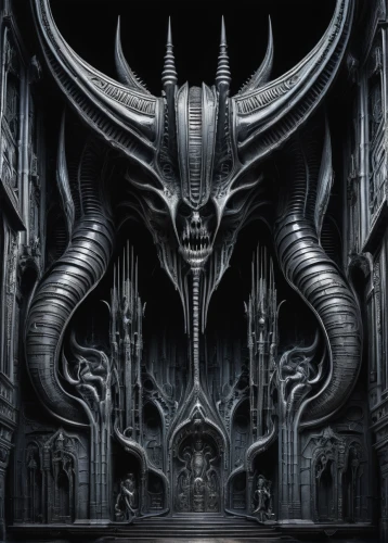 hall of the fallen,gothic architecture,sepulchre,biomechanical,portcullis,haunted cathedral,the throne,castle of the corvin,dark cabinetry,the threshold of the house,end-of-admoria,throne,mortuary temple,gargoyles,horn of amaltheia,nidaros cathedral,threshold,hinnom,spawn,skull bones,Conceptual Art,Sci-Fi,Sci-Fi 02