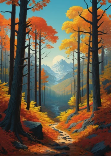 autumn mountains,autumn forest,fall landscape,forest landscape,autumn landscape,coniferous forest,mountain landscape,autumn background,mountain scene,landscape background,forest background,autumn scenery,larch forests,autumn trees,spruce forest,fir forest,mountainous landscape,temperate coniferous forest,pine trees,deciduous forest,Conceptual Art,Sci-Fi,Sci-Fi 16