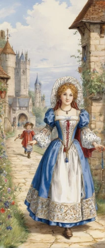 little girl in wind,children's fairy tale,girl picking flowers,fairy tale character,cinderella,girl in the garden,the carnival of venice,girl picking apples,crinoline,woman with ice-cream,suit of the snow maiden,victorian lady,children's background,fantasy picture,overskirt,promenade,the pied piper of hamelin,game illustration,french digital background,fairytale characters,Illustration,Realistic Fantasy,Realistic Fantasy 42