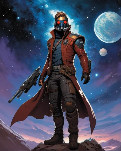 star-lord peter jason quill,guardians of the galaxy,lando,solo,red hood,dune 45,the wanderer,sci fiction illustration,violinist violinist of the moon,cg artwork,dune,iron mask hero,luke skywalker,shepard,heroic fantasy,assassin,viewing dune,glider pilot,rocket raccoon,magneto-optical disk,Conceptual Art,Fantasy,Fantasy 08