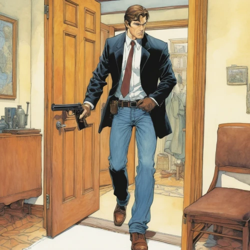 white-collar worker,agent,special agent,spy visual,lupin,john doe,star-lord peter jason quill,detective conan,robert harbeck,detective,agent 13,john lennon,male poses for drawing,spy-glass,steve rogers,holding a gun,smoking man,sci fiction illustration,rifleman,spy,Illustration,Realistic Fantasy,Realistic Fantasy 04