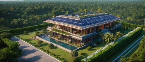 eco-construction,build by mirza golam pir,solar cell base,eco hotel,solar panels,solar photovoltaic,solar power plant,house in the forest,holiday villa,grass roof,solar power,solar energy,3d rendering,photovoltaic,solar panel,roof landscape,smart house,cubic house,solar modules,photovoltaic system,Photography,General,Sci-Fi