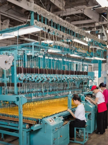 sewing factory,hat manufacture,toner production,weaving,knitting clothing,manufacture,manufacturing,thread roll,knitting wool,coconut water bottling plant,knitting laundry,jewelry manufacturing,heavy water factory,food processing,manufactures,conveyor belt,cheese factory,conveyor,woven fabric,loom,Illustration,Japanese style,Japanese Style 04