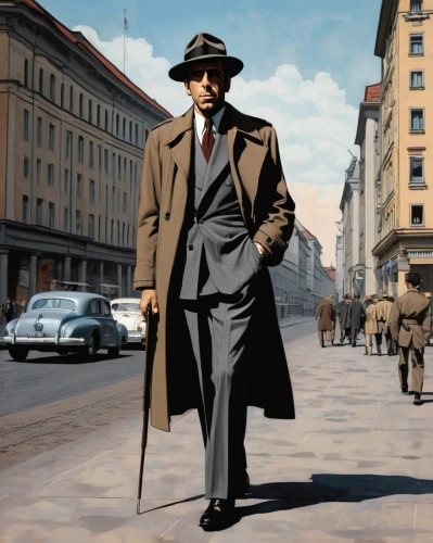 a black man on a suit,black businessman,overcoat,al capone,spy visual,frank sinatra,white-collar worker,casablanca,gentleman icons,detective,smooth criminal,spy,spy-glass,a pedestrian,jack roosevelt robinson,man with umbrella,walking man,african businessman,private investigator,luther,Illustration,American Style,American Style 14