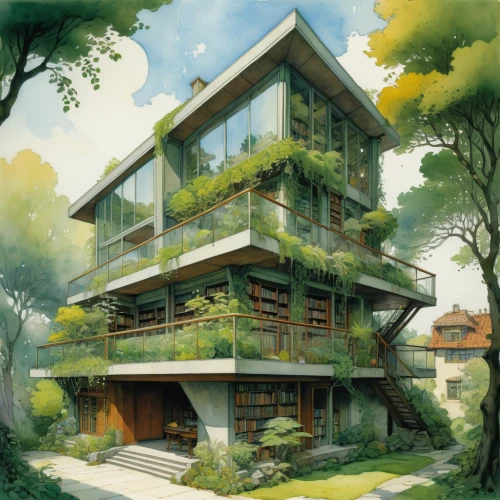 eco-construction,green living,cubic house,eco hotel,garden elevation,japanese architecture,modern architecture,frame house,asian architecture,house in the forest,wooden house,modern house,timber house,residential house,apartment building,smart house,apartment house,tree house,home landscape,chinese architecture,Illustration,Realistic Fantasy,Realistic Fantasy 04