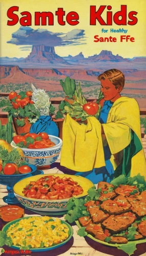 santa fe,kids fire brigade,old cooking books,cooking book cover,southwestern united states food,cd cover,recipe book,saladitos,granny smith apples,kids' meal,sauté pan,samba deluxe,smoketree,apple sauce,two-handled sauceboat,recipes,childrens books,santons,sandpit,snack vegetables,Conceptual Art,Sci-Fi,Sci-Fi 18