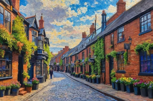 the cobbled streets,cobbles,medieval street,cobblestones,cobblestone,england,york,oxford,world digital painting,row of houses,eastgate street chester,narrow street,animal lane,united kingdom,cobble,beautiful buildings,colorful city,cheshire,old linden alley,old street,Conceptual Art,Daily,Daily 31