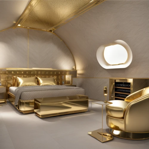 gold wall,luxurious,gold foil shapes,ufo interior,gold paint stroke,gold lacquer,ornate room,luxury,luxury home interior,3d rendering,interior design,luxury bathroom,interior modern design,luxury hotel,interior decoration,sky space concept,render,sleeping room,great room,gold color