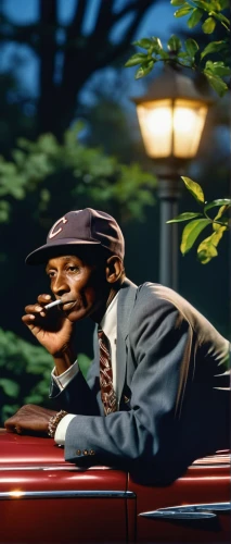 black businessman,jazz pianist,art tatum,austin cambridge,african businessman,car hop,michael jordan,cab driver,man on a bench,station wagon-station wagon,mailman,piano player,black pete,pipe smoking,jack roosevelt robinson,cuba background,lincoln capri,blues harp,chevrolet bel air,hudson hornet,Photography,Artistic Photography,Artistic Photography 02