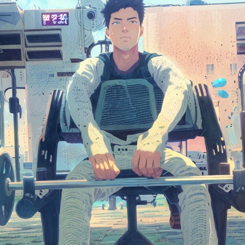 man on a bench,sitting on a chair,sitting,park bench,seated,tractor,archer,pallet jack,sit,bench,mechanic,grocery cart,wheelchair,guk,new concept arms chair,cargo,bus driver,shopping cart,mako,child is sitting,Common,Common,Japanese Manga