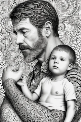 father with child,father and daughter,saint joseph,fatherhood,dad and son,the father of the child,father and son,david-lily,man and boy,father's love,god the father,father,capricorn mother and child,pencil drawing,father-son,christ child,dad and son outside,digital art,infant,father daughter,Illustration,Black and White,Black and White 11