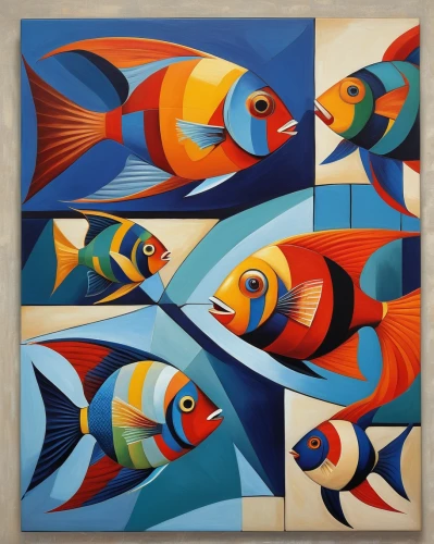 fish collage,fishes,ornamental fish,porcupine fishes,trigger fish,fish in water,blue fish,rooster fish,nautical bunting,blue stripe fish,two fish,pallet surgeonfish,discus fish,school of fish,fish pictures,red fish,fish,marine fish,aquarium decor,tropical fish,Art,Artistic Painting,Artistic Painting 45
