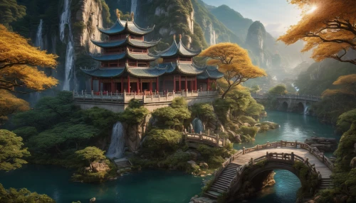 tigers nest,fantasy landscape,chinese temple,forbidden palace,chinese architecture,dragon bridge,hall of supreme harmony,asian architecture,hanging temple,fantasy picture,yunnan,the golden pavilion,guilin,world digital painting,water palace,golden pavilion,wuyi,chinese background,summer palace,guizhou,Photography,General,Natural
