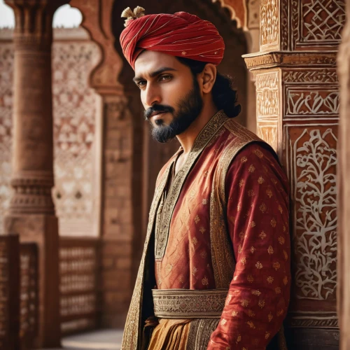 ibn tulun,amber fort,red tunic,from persian shah,sultan,rajasthan,turban,virat kohli,middle eastern monk,orientalism,sikh,kul-sharif,jaipur,sultan ahmed,agra,merchant,marocchino,red avadavat,moroccan pattern,brown fabric,Photography,General,Natural