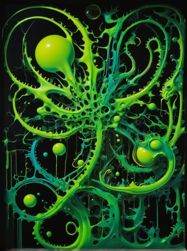 apophysis,synapse,fractals art,nerve cell,fractal art,cell,octopus vector graphic,patrol,polyp,three-lobed slime,green bubbles,tendril,tendrils,symbiotic,myrciaria,green tree,receptor,cnidaria,spore,cephalopod,Art,Artistic Painting,Artistic Painting 51