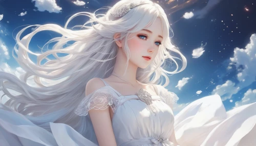 white rose snow queen,the snow queen,ice queen,white winter dress,suit of the snow maiden,eternal snow,fairy queen,elsa,ice princess,glory of the snow,aurora,fantasy portrait,winterblueher,white lady,white blossom,winter dream,fairy tale character,white swan,winter rose,white bird,Illustration,Japanese style,Japanese Style 10