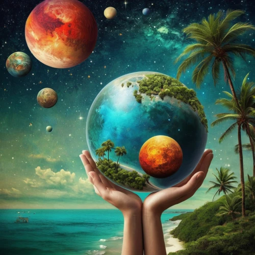 mother earth,planet eart,planet earth,love earth,dream world,little planet,earth,the earth,loveourplanet,alien planet,global oneness,crystal ball,small planet,planet,gaia,earth in focus,other world,terraforming,globes,world digital painting,Illustration,Realistic Fantasy,Realistic Fantasy 35