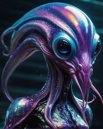 alien,cephalopod,calamari,extraterrestrial,extraterrestrial life,cephalopods,cuthulu,alien warrior,octopus,squid,silver octopus,ophiuchus,deep sea,aliens,squid game card,krill,deep sea nautilus,et,andromeda,mollusk,Conceptual Art,Sci-Fi,Sci-Fi 05