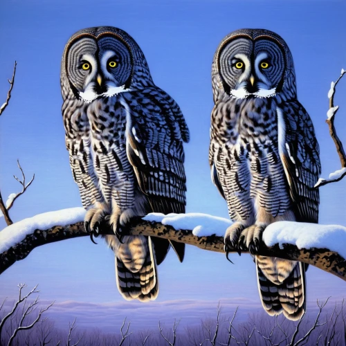 couple boy and girl owl,great horned owls,owls,owlets,great grey owl,great grey owl hybrid,the great grey owl,great gray owl,owl art,siberian owl,great grey owl-malaienkauz mongrel,eared owl,owl nature,eastern grass owl,barred owl,grey owl,short eared owl,long-eared owl,lapland owl,owl pattern,Art,Artistic Painting,Artistic Painting 06