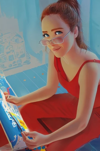 meticulous painting,painting technique,girl studying,girl on the boat,illustrator,sci fiction illustration,world digital painting,girl drawing,painting work,photo painting,blue painting,painting,fabric painting,playmat,girl at the computer,glass painting,digital painting,painter,art painting,aqua studio,Design Sketch,Design Sketch,Character Sketch