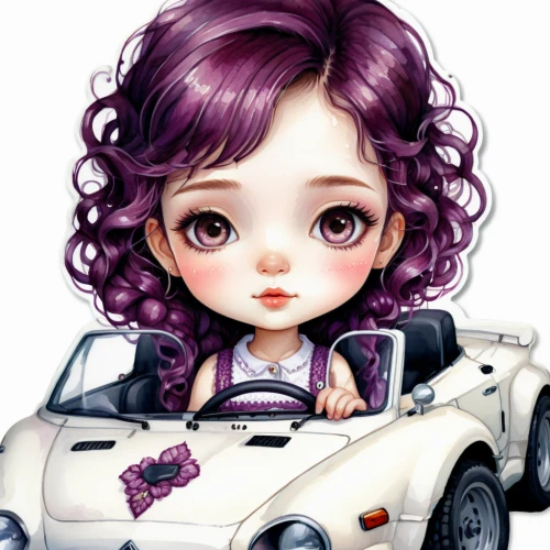 girl and car,mini cooper,mitsuoka viewt,girl in car,la violetta,cute cartoon character,mini suv,pink car,car drawing,mini,chibi girl,fiat500,fiat 500,muscle car cartoon,fiat 501,cartoon car,fiat 518,anemone purple floral,painter doll,small car,Illustration,Abstract Fantasy,Abstract Fantasy 11