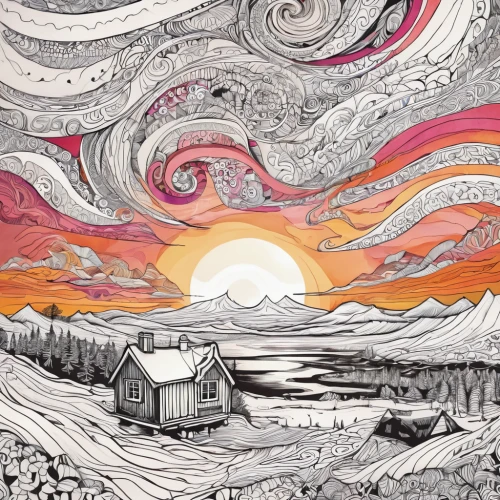 farm landscape,cool woodblock images,salt meadow landscape,psychedelic art,quilt barn,home landscape,straw field,hand-drawn illustration,free land-rose,woodcut,panoramical,farmstead,landscapes,red barn,farmlands,post-apocalyptic landscape,background image,threshed,cosmos field,salt farm,Illustration,Black and White,Black and White 05