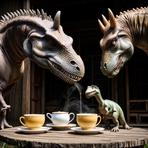 teatime,tea party,bremen town musicians,coffee break,tea time,dinosaurs,coffee mugs,dinosaur line,tea party collection,whimsical animals,tea service,anthropomorphized animals,coffee cups,jurassic,cups of coffee,teacup arrangement,coffee background,tea drinking,drinking coffee,afternoon tea