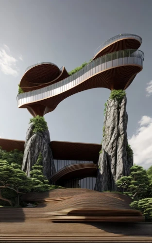 futuristic architecture,futuristic landscape,futuristic art museum,floating island,sky space concept,eco hotel,floating islands,japanese architecture,artificial island,eco-construction,modern architecture,3d rendering,asian architecture,tree house hotel,chinese architecture,solar cell base,sky apartment,island suspended,arhitecture,dunes house,Common,Common,Natural