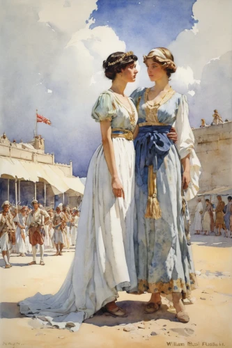 lido di ostia,courtship,young women,bougereau,promenade,french tourists,young couple,july 1888,two girls,mamaia,spectator,dancers,asher durand,vintage art,1905,1906,the carnival of venice,viareggio,the touquet,apulia,Illustration,Paper based,Paper Based 23