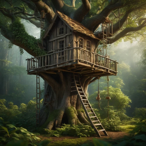 tree house,tree house hotel,treehouse,house in the forest,treetop,tree top,tree stand,wooden house,crooked house,treetops,fairy house,tree top path,tree tops,timber house,little house,hanging houses,bird house,witch's house,fantasy picture,stilt house,Photography,General,Fantasy