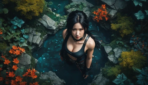 croft,lara,background ivy,rusalka,fantasy portrait,world digital painting,siren,katniss,lotus art drawing,water-the sword lily,fantasy art,fantasy picture,digital painting,water nymph,mulan,woman at the well,girl in the garden,girl on the river,underwater background,portrait background,Photography,General,Fantasy