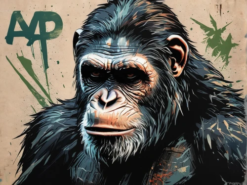 ape,great apes,chimp,chimpanzee,primate,apis,common chimpanzee,gorilla,the monkey,war monkey,orangutan,animal portrait,primates,anthropomorphized animals,monkeys band,barbary ape,monkey,silverback,aop,capuchin,Illustration,Realistic Fantasy,Realistic Fantasy 23