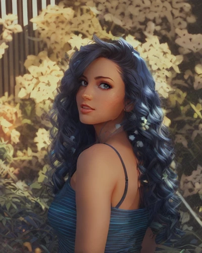 background ivy,merida,blue hydrangea,ivy,hydrangeas,hydrangea background,hydrangea,moana,rapunzel,jasmine blue,portrait background,fantasy portrait,sapphire,cg artwork,digital painting,romantic portrait,vanessa (butterfly),artemisia,mermaid background,flora,Common,Common,Cartoon