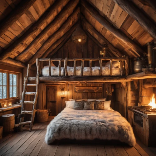 attic,wooden beams,log home,log cabin,loft,sleeping room,the cabin in the mountains,rustic,tree house hotel,warm and cozy,wooden roof,half-timbered,wooden floor,chalet,half timbered,wooden house,four-poster,wooden planks,great room,bunk bed,Photography,General,Natural