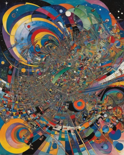 panoramical,planisphere,fragmentation,colorful spiral,planet eart,klaus rinke's time field,copernican world system,kaleidoscope,kaleidoscope art,rainbow world map,time spiral,orbital,abstract artwork,psychedelic art,space art,solar system,kaleidoscopic,shirakami-sanchi,vortex,circle paint,Illustration,American Style,American Style 04