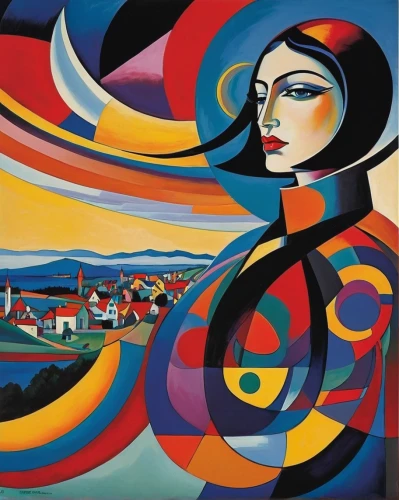 art deco woman,olle gill,breton,art deco,italian painter,indigenous painting,woman holding pie,italian poster,balearica,glass painting,alentejo,picasso,braque d'auvergne,el salvador dali,woman at cafe,alghero,dali,travel woman,santa fe,cd cover,Illustration,American Style,American Style 05