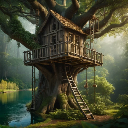 tree house,tree house hotel,treehouse,house in the forest,treetop,tree top,tree stand,fantasy picture,wooden house,hanging houses,stilt house,fairy house,tree with swing,treetops,tree top path,crooked house,tree tops,bird house,little house,fantasy art