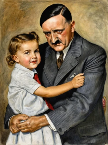 father with child,child portrait,father and daughter,adolf,ventriloquist,mother and father,little boy and girl,parents with children,two people,father's love,young couple,the father of the child,grandparents,children,pictures of the children,grandchildren,grandfather,man and boy,photos of children,national socialism,Illustration,Paper based,Paper Based 24