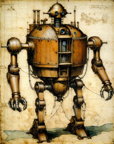 diving bell,diving helmet,steampunk,pioneer 10,droid,caravel,aquanaut,mechanical,minibot,industrial robot,robotic,mecha,clockmaker,orrery,submersible,robot icon,bot,robot,theodolite,inventor,Art,Classical Oil Painting,Classical Oil Painting 03