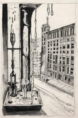 gas lamp,street clock,street lamps,iron street lamp,lamppost,street lamp,distillation,streetlamp,wind chime,flatiron,sketchbook,hanging lantern,lamplighter,drawing course,landmarks,flatiron building,standpipe,periscope,light posts,easter bell,Illustration,Black and White,Black and White 34